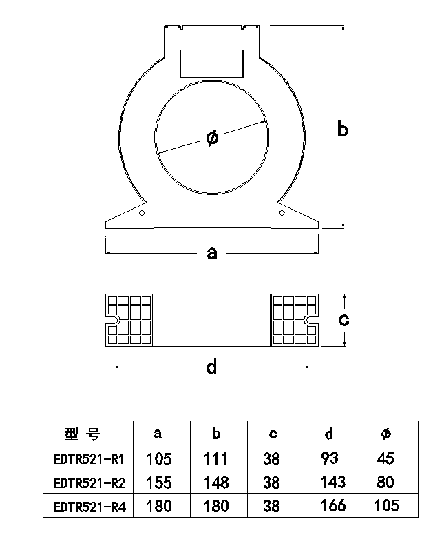 EDTR521/2-R/S系列 EDTR521-R1, EDTR521-R2, EDTR521-R4, EDTR522-S4, EDTR522-S6 組合式電氣火災監控探測器(圖6)